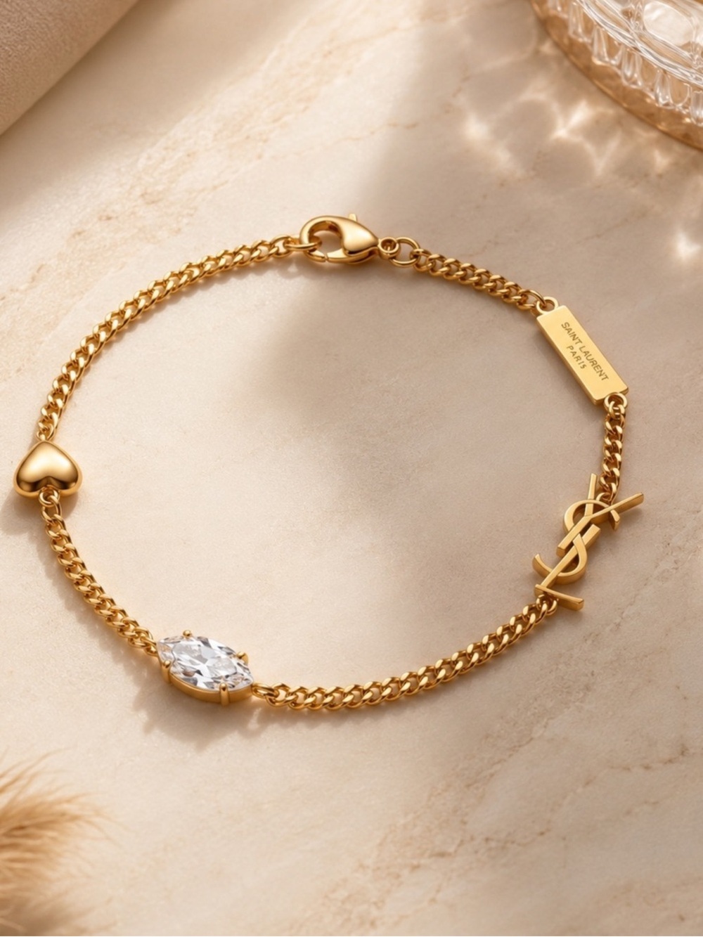 Luxury Inspired Gold Initial Chain Bracelet | Minimalist Paris Style Jewelry